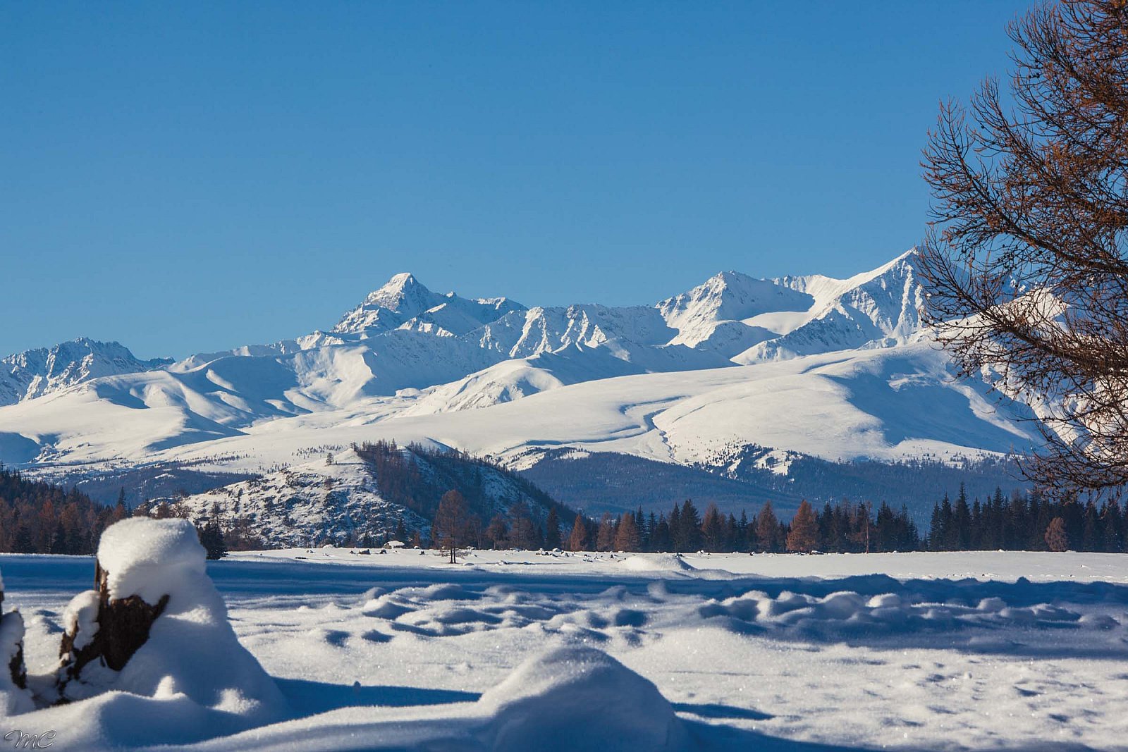 Катунский горный массив - Алтай (зима)